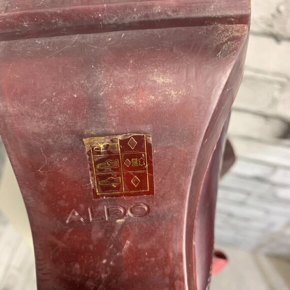 Vintage Y2K Aldo Faux Patent Leather Chunky Platform Block Heel Lace up Bootie - Picture 14 of 14